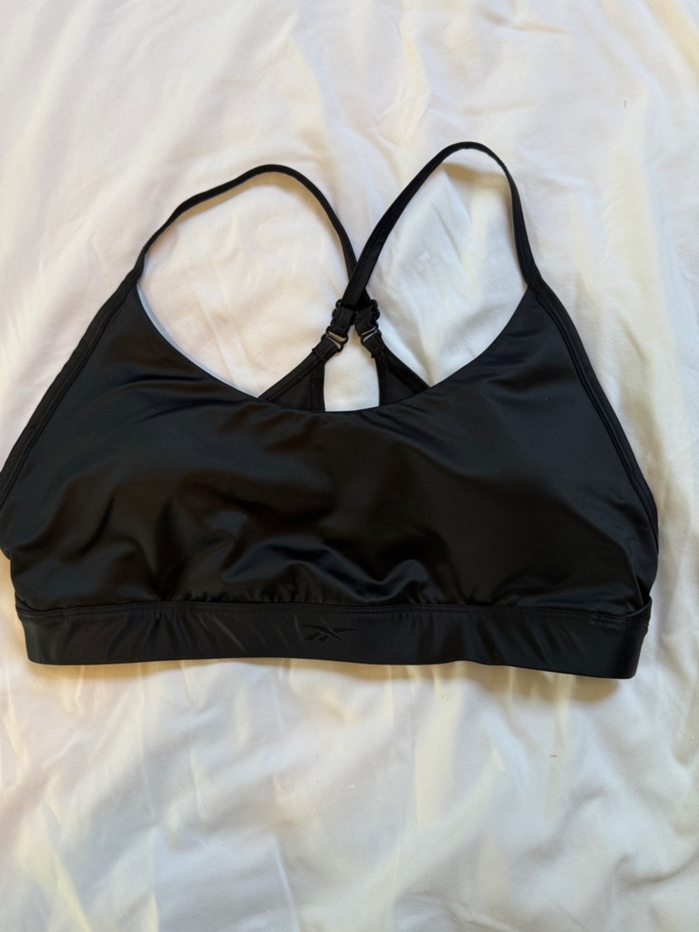 Reebok Black Racerback Strappy Sports Bra